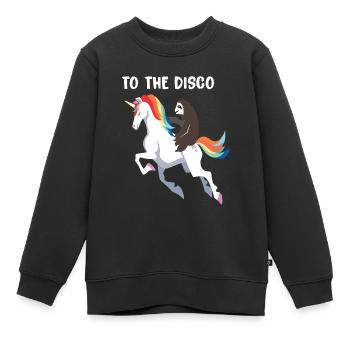 licorne paresseux licorne paresseux à la discothèque - Sweat Premium enfant bio - noir - Devant - AI Model Kid Female (0cm)