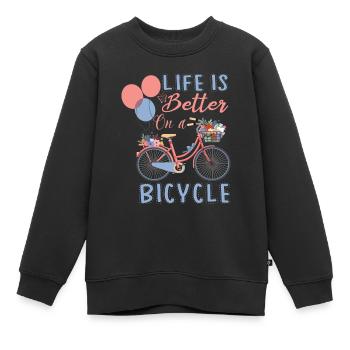 Fahrrad Fahrradfahren Fahrradfahrer Stadtrad Rad - Kinder Premium Organic Sweatshirt - Schwarz - Vorne - AI Model Kid Female (0cm)