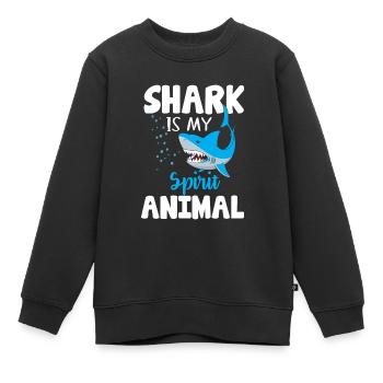 Requin Shark Fin Requin Blanc Requin Baleine Requin Requin - Sweat Premium enfant bio - noir - Devant - AI Model Kid Female (0cm)