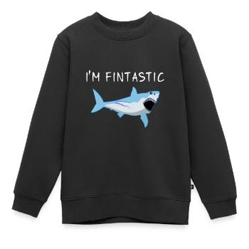 Requin Shark Fin Requin Blanc Requin Baleine Requin Requin - Sweat Premium enfant bio - noir - Devant - AI Model Kid Female (0cm)
