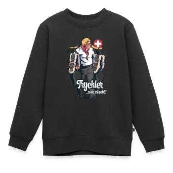 Trychler was söscht - Sweat Premium enfant bio - noir - Devant - AI Model Kid Female (0cm)