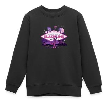 Slackline, Urbain & Lifestyle - Sweat Premium enfant bio - noir - Devant - AI Model Kid Female (0cm)