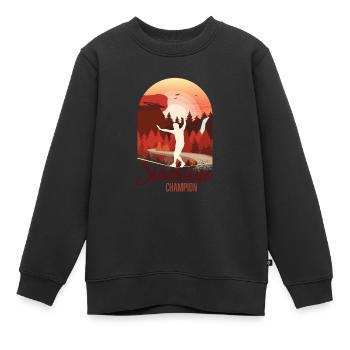 Slackline, Balance Sport - Sweat Premium enfant bio - noir - Devant - AI Model Kid Female (0cm)