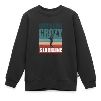 Slackline rétro vintage - Sweat Premium enfant bio - noir - Devant - AI Model Kid Female (0cm)