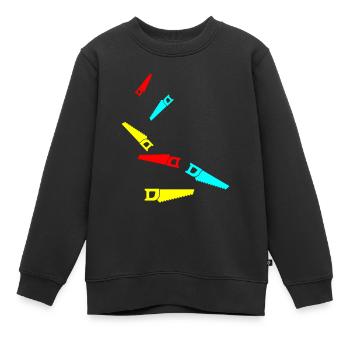 Icône de scie - Sweat Premium enfant bio - noir - Devant - AI Model Kid Female (0cm)