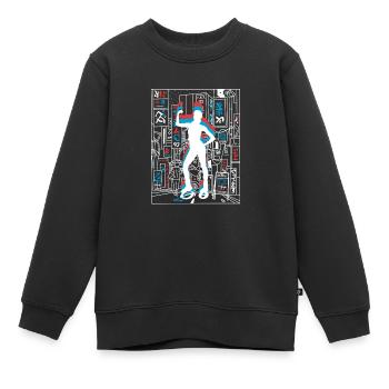 Vaporwave Synthwave Skyline Jump Chaussures Fitness - Sweat Premium enfant bio - noir - Devant - AI Model Kid Female (0cm)