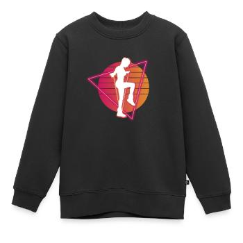Saut à la corde Vaporwave - Sweat Premium enfant bio - noir - Devant - AI Model Kid Female (0cm)