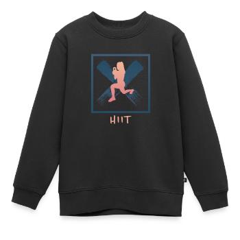 Grunge HIIT - Sweat Premium enfant bio - noir - Devant - AI Model Kid Female (0cm)