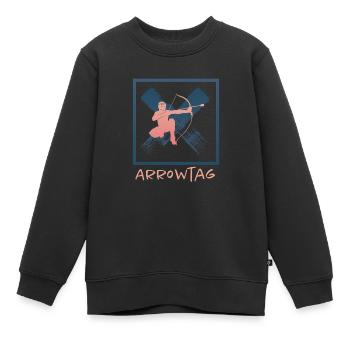 Grunge Arrowtag - Sweat Premium enfant bio - noir - Devant - AI Model Kid Female (0cm)