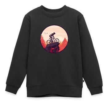 Downhill Mountainbike - Kinder Premium Organic Sweatshirt - Schwarz - Vorne - AI Model Kid Female (0cm)