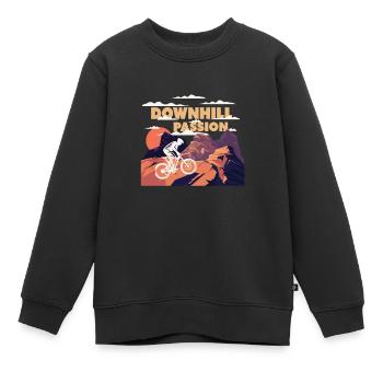 Downhill Passion - Kids Premium Organic Sweatshirt - black - Front - AI Model Kid Female (0cm)