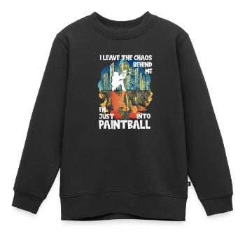 Chaos Paintball - Sweat Premium enfant bio - noir - Devant - AI Model Kid Female (0cm)