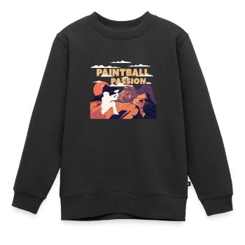 Paintball Passion - Kids Premium Organic Sweatshirt - black - Front - AI Model Kid Female (0cm)