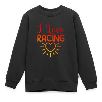 Ich liebe Rennen - Kinder Premium Organic Sweatshirt - Schwarz - Vorne - AI Model Kid Female (0cm)