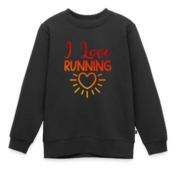 Ich liebe Rennen - Kinder Premium Organic Sweatshirt - Schwarz - Vorne - AI Model Kid Female (0cm)