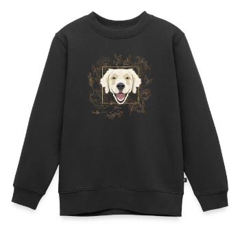 Goldener Hund Golden Retriever - Kinder Premium Organic Sweatshirt - Schwarz - Vorne - AI Model Kid Female (0cm)