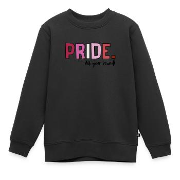Fierté LGBT amour gagne, nous sommes queer et fiers - Sweat Premium enfant bio - noir - Devant - AI Model Kid Female (0cm)
