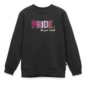 Fierté LGBT amour gagne, nous sommes queer et fiers - Sweat Premium enfant bio - noir - Devant - AI Model Kid Female (0cm)