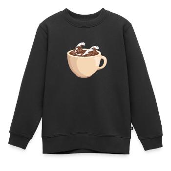 Welttag des Kaffees - Kinder Premium Organic Sweatshirt - Schwarz - Vorne - AI Model Kid Female (0cm)