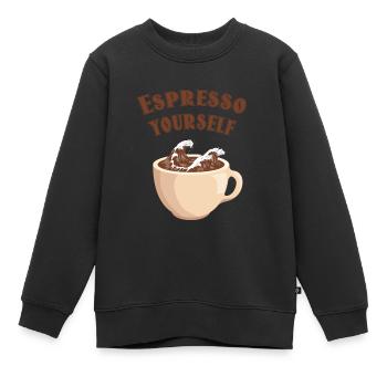 Welttag des Kaffees - Kinder Premium Organic Sweatshirt - Schwarz - Vorne - AI Model Kid Female (0cm)