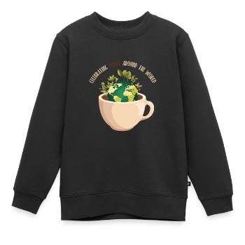 Welttag des Kaffees - Kinder Premium Organic Sweatshirt - Schwarz - Vorne - AI Model Kid Female (0cm)