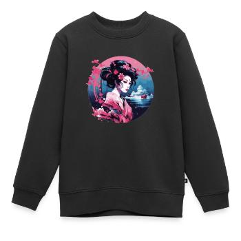 Geisha von Japan - Kinder Premium Organic Sweatshirt - Schwarz - Vorne - AI Model Kid Female (0cm)