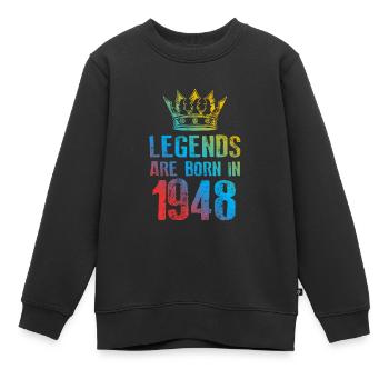 1948 Legends Born In - Kids Premium Organic Sweatshirt - black - Front - AI Model Kid Female (0cm)