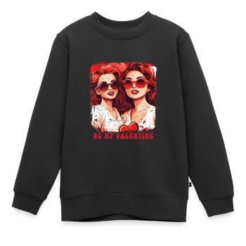 Valentinstag-Outfit für Sie und Sie in Liebe - Kinder Premium Organic Sweatshirt - Schwarz - Vorne - AI Model Kid Female (0cm)