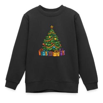 Tanne Weihnachten Weihnachtsbaum - Kinder Premium Organic Sweatshirt - Schwarz - Vorne - AI Model Kid Female (0cm)