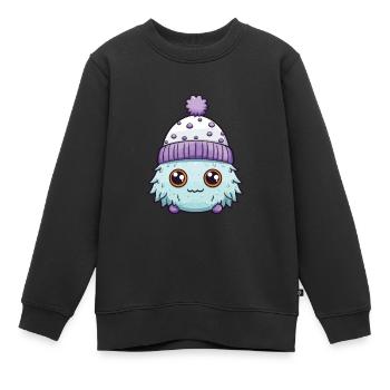 Erkältung Winter Kreatur Eskimo - Kinder Premium Organic Sweatshirt - Schwarz - Vorne - AI Model Kid Female (0cm)