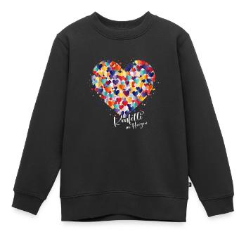 Carnaval de Cologne Alaaf Jeck Party Confettis Coeur - Sweat Premium enfant bio - noir - Devant - AI Model Kid Female (0cm)
