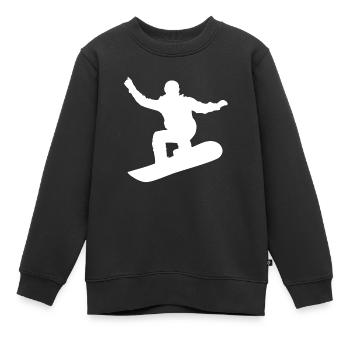 Snowboard, Halfpipe, Sports d’hiver, Forfaits ski - Sweat Premium enfant bio - noir - Devant - AI Model Kid Female (0cm)