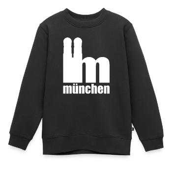Servus - Gruß aus München - Frauenkirche - Kinder Premium Organic Sweatshirt - Schwarz - Vorne - AI Model Kid Female (0cm)