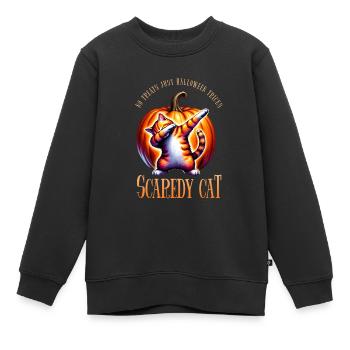 Happy Halloween, Scaredy Cat - Kids Premium Organic Sweatshirt - black - Front - AI Model Kid Female (0cm)