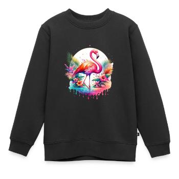 Cologne Alaaf Flamingo Carnival Couleurs exotiques - Sweat Premium enfant bio - noir - Devant - AI Model Kid Female (0cm)