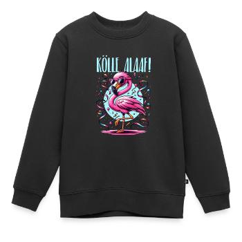 Kölle Alaaf Flamingo Party Vibes - Sweat Premium enfant bio - noir - Devant - AI Model Kid Female (0cm)