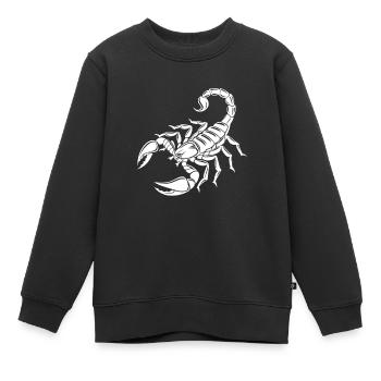 Scorpion - Dard venimeux - Conservation des espèces - Habitat - Sweat Premium enfant bio - noir - Devant - AI Model Kid Female (0cm)