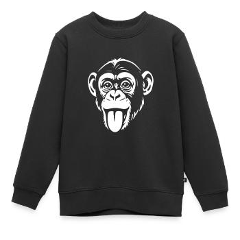 Affe - Schimpanse - Affengesicht - Kostüm - Kinder Premium Organic Sweatshirt - Schwarz - Vorne - AI Model Kid Female (0cm)