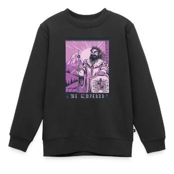 Le rouge impérial The Emperor Tarot - Sweat Premium enfant bio - noir - Devant - AI Model Kid Female (0cm)