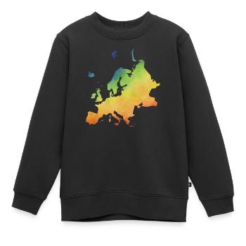europe - Sweat Premium enfant bio - noir - Devant - AI Model Kid Female (0cm)