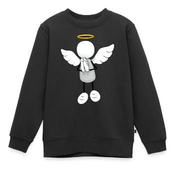 Engel - Kinder Premium Organic Sweatshirt - Schwarz - Vorne - AI Model Kid Female (0cm)