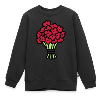 Bouquet 3 - Sweat Premium enfant bio - noir - Devant - AI Model Kid Female (0cm)
