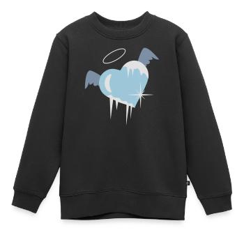 Kaltes Herz mit Heiligenschein,Flügel und - Kinder Premium Organic Sweatshirt - Schwarz - Vorne - AI Model Kid Female (0cm)