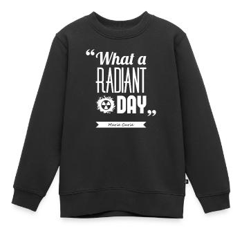 Citation Marie Curie - Sweat Premium enfant bio - noir - Devant - AI Model Kid Female (0cm)