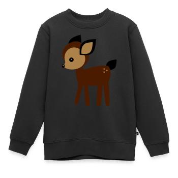Rehkitz - Kinder Premium Organic Sweatshirt - Schwarz - Vorne - AI Model Kid Female (0cm)