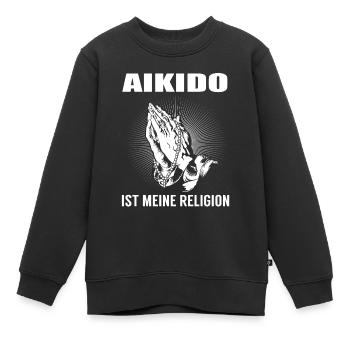 Aïkido - ma religion - Sweat Premium enfant bio - noir - Devant - AI Model Kid Female (0cm)