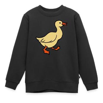 goose - Kids Premium Organic Sweatshirt - black - Front - AI Model Kid Female (0cm)