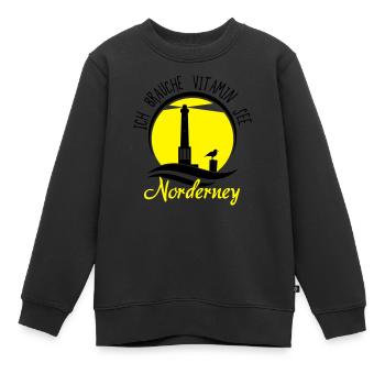 Vitamin See Norderney Leuchtturm - Kinder Premium Organic Sweatshirt - Schwarz - Vorne - AI Model Kid Female (0cm)