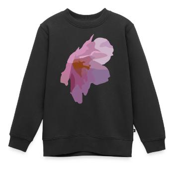 Blüten - Kinder Premium Organic Sweatshirt - Schwarz - Vorne - AI Model Kid Female (0cm)