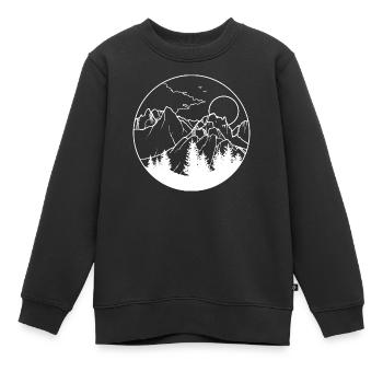 Wanderlust White - Sweat Premium enfant bio - noir - Devant - AI Model Kid Female (0cm)